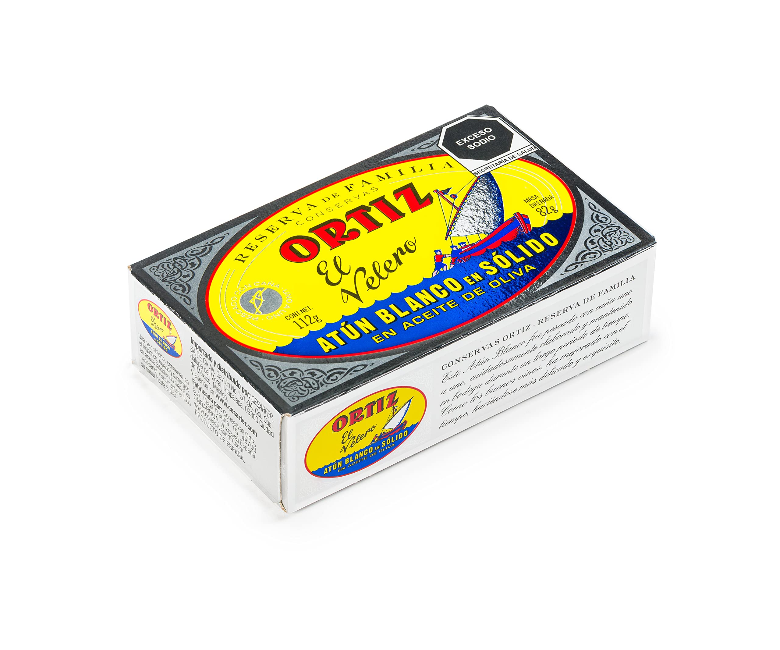 Premium Ortiz Reserva Familia White Tuna in Olive Oil - 112g (3.95oz) - Gourmet Canned Fish for Salads, Sandwiches & Tapas