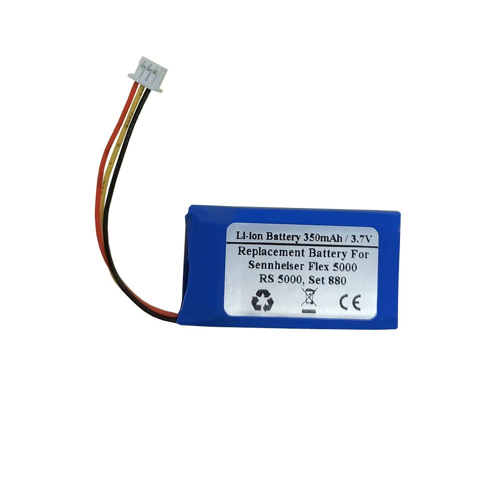 3.7V 350mAh Replacement Battery for Sennheiser Flex 5000/RS 5000/Set 880 Digital Wireless Headphones - Compatible with AHB571935PCT-03 & BAP 800 - Perfect for Home Theater, Gaming & Professional Audio Use