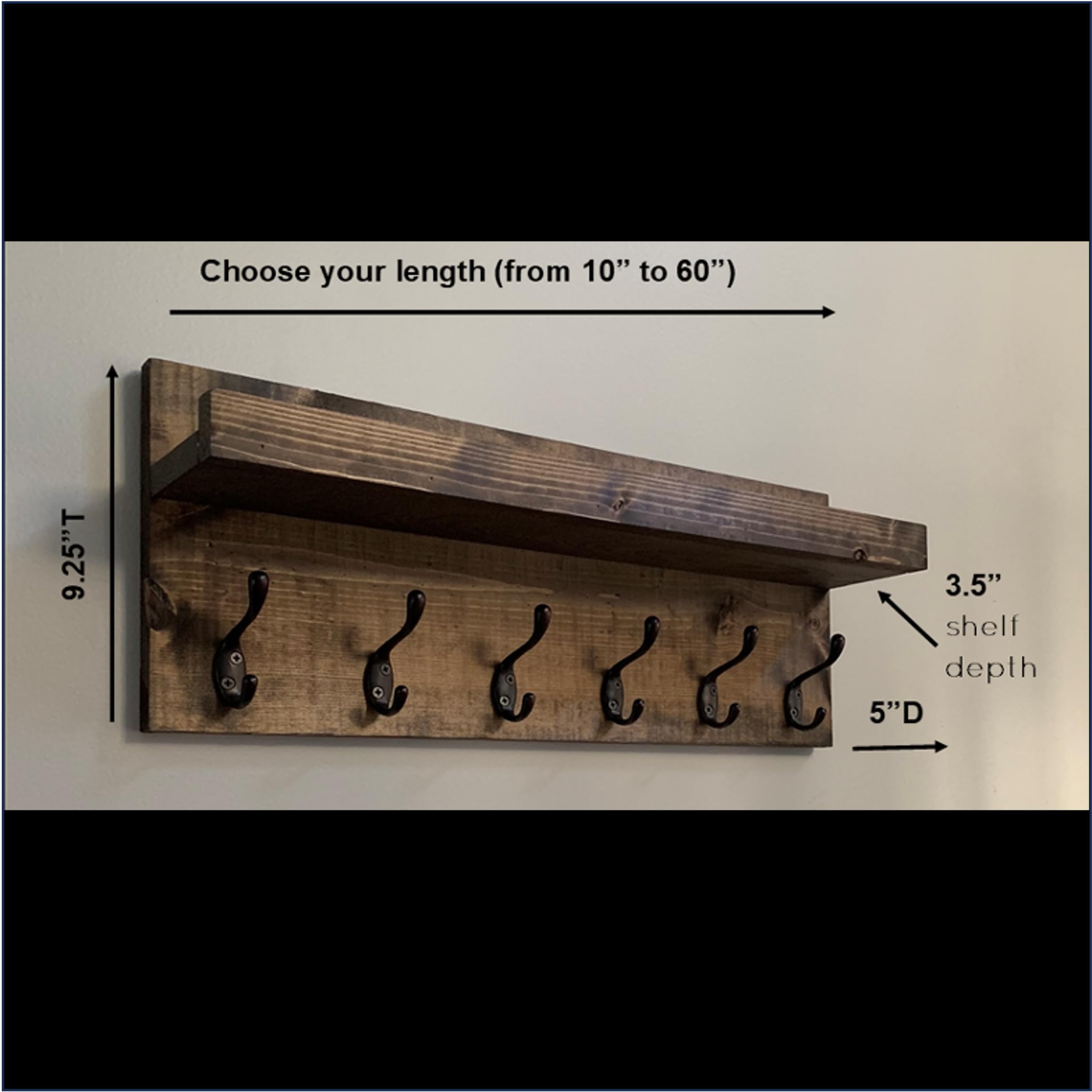 Wall Mounted Coat Rack with Shelf - 20