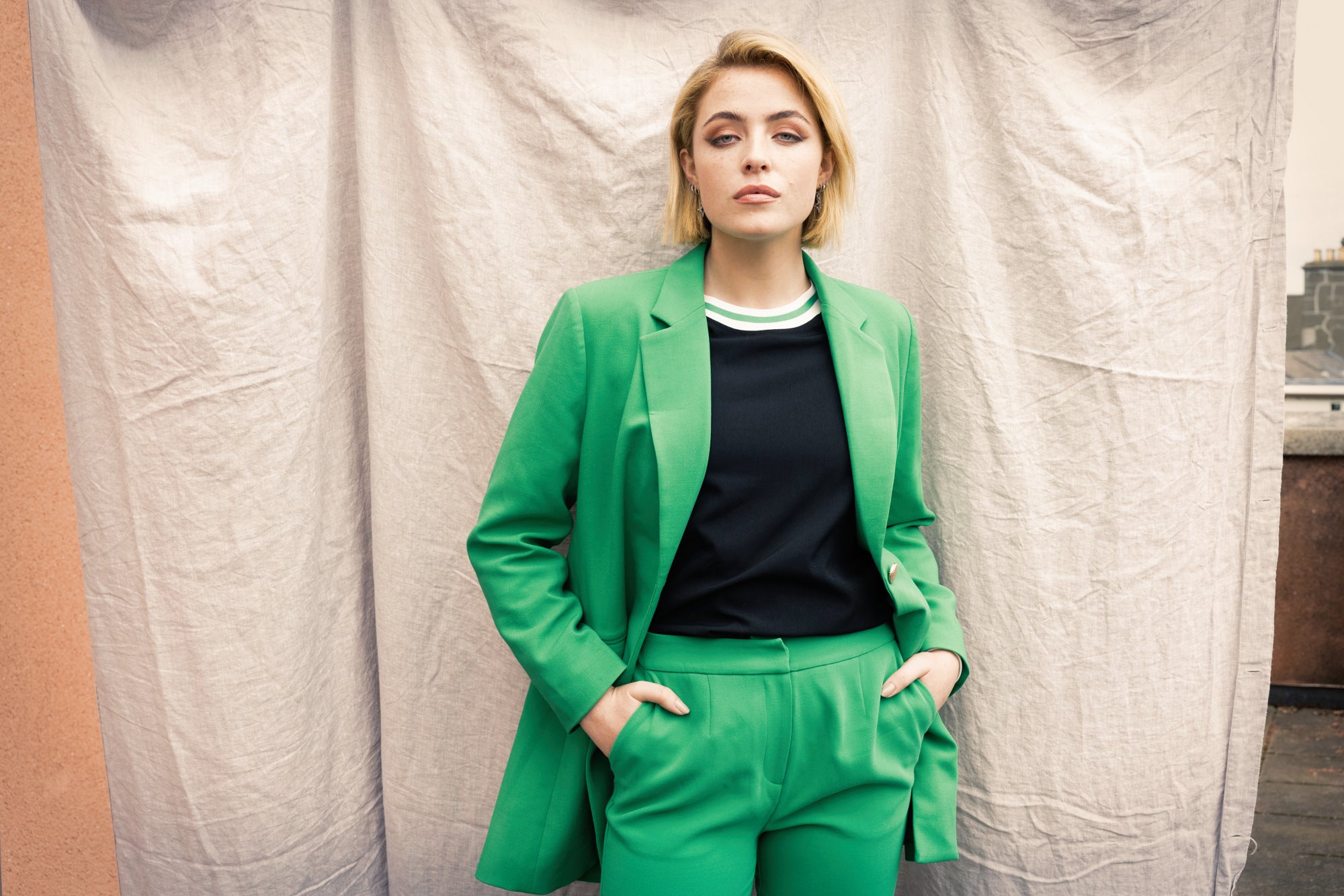 Gloria Women's Casual Green Trousers - Comfortable Stretch Pants for Work, Travel & Everyday Wear