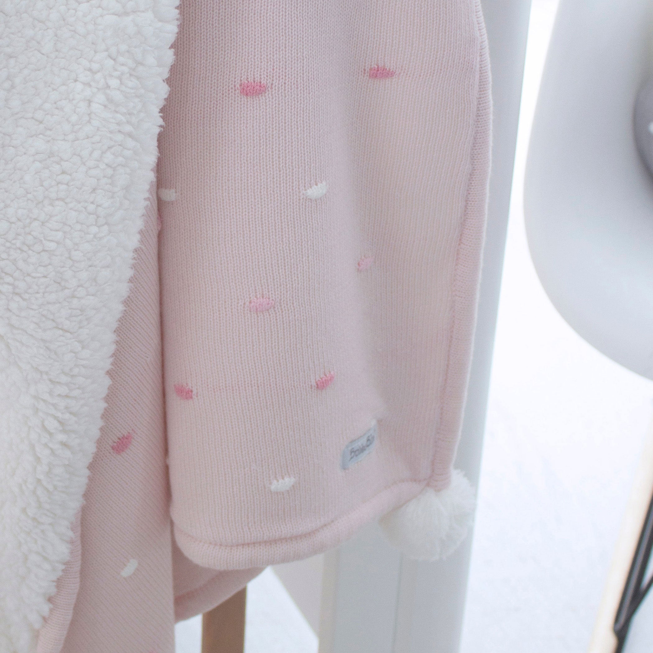 Soft Pink Confetti Cotton Knit Blanket - Cozy & Breathable Throw for Bed, Couch, Nursery - Perfect for Gifts, Home Decor, and Relaxation
