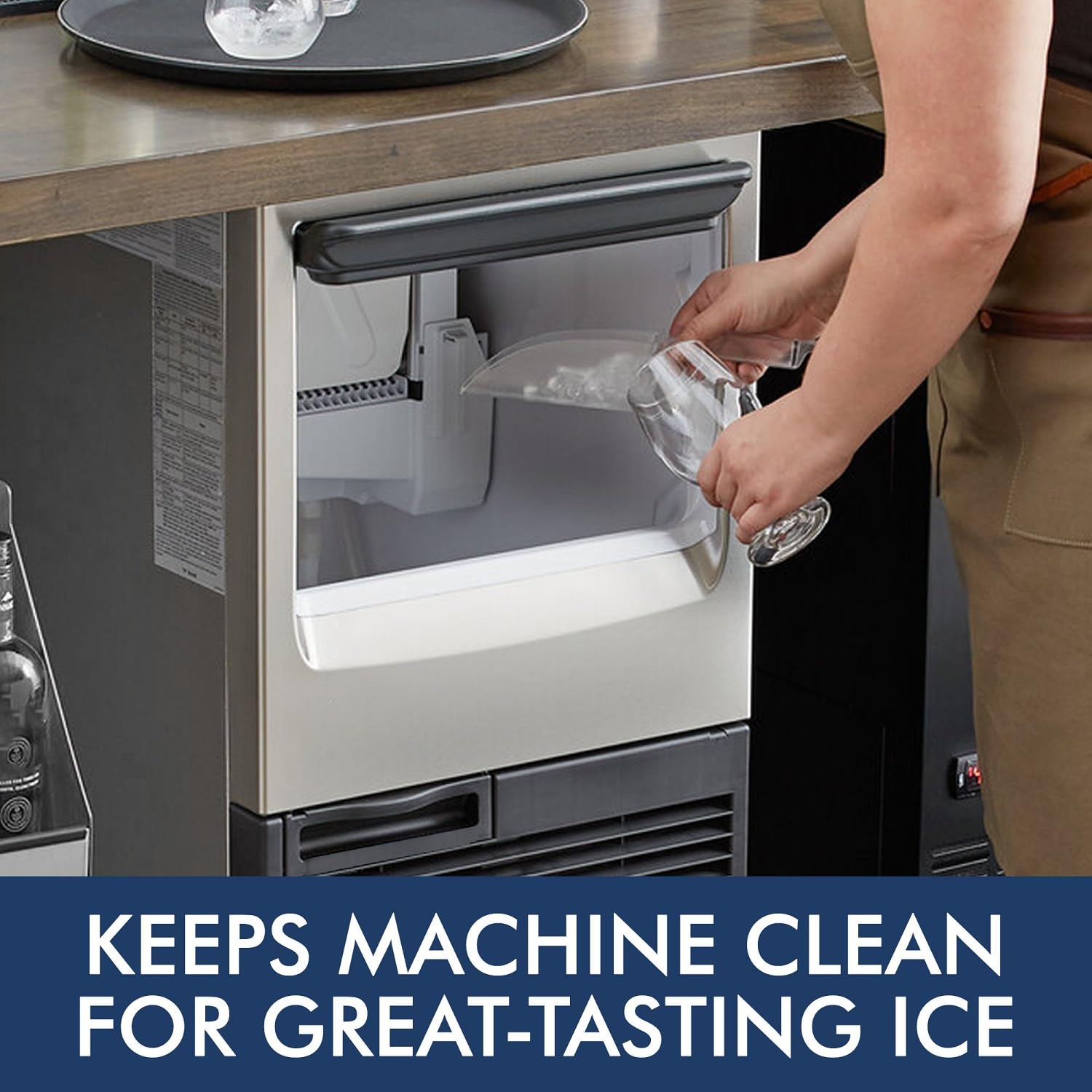4 Uses Ice Machine Cleaner & Descaler - 16.9 fl oz Nickel Safe Cleaning Solution for GE Opal, Whirlpool 4396808, Scotsman, Manitowoc & Hoshizaki - Professional Ice Maker Maintenance Kit for Restaurants, Bars & Home Use