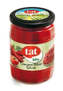 Organic Tomato & Pepper Paste | Tat Brand | 560g Glass Jar | Authentic Balkan Flavor for Cooking, Stews & Sauces