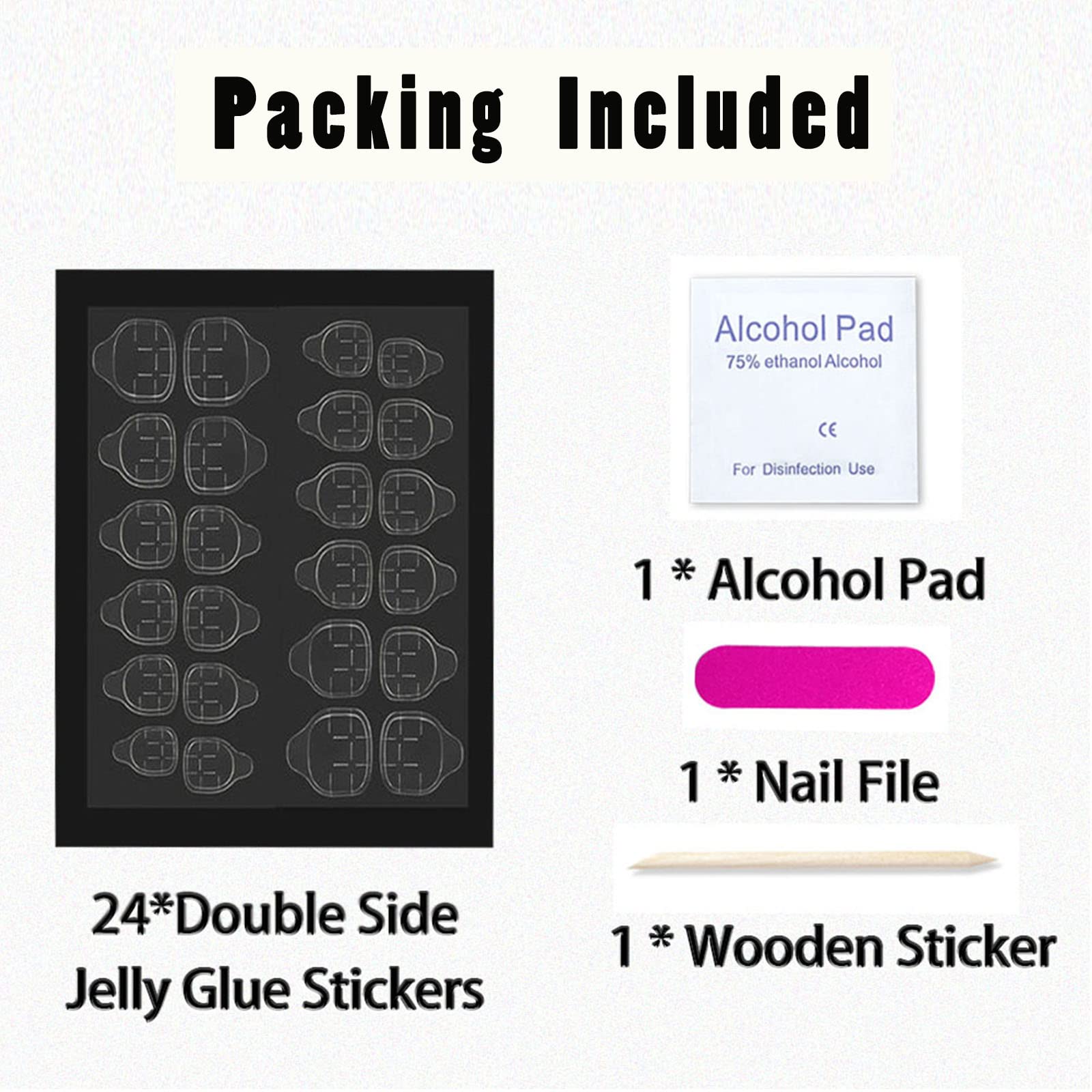 Long Coffin Press on Nails - 24Pcs Fake Nails Full Cover False Nails with Glue - 12 Sizes for Women - Perfect for Parties, Weddings & Daily Wear