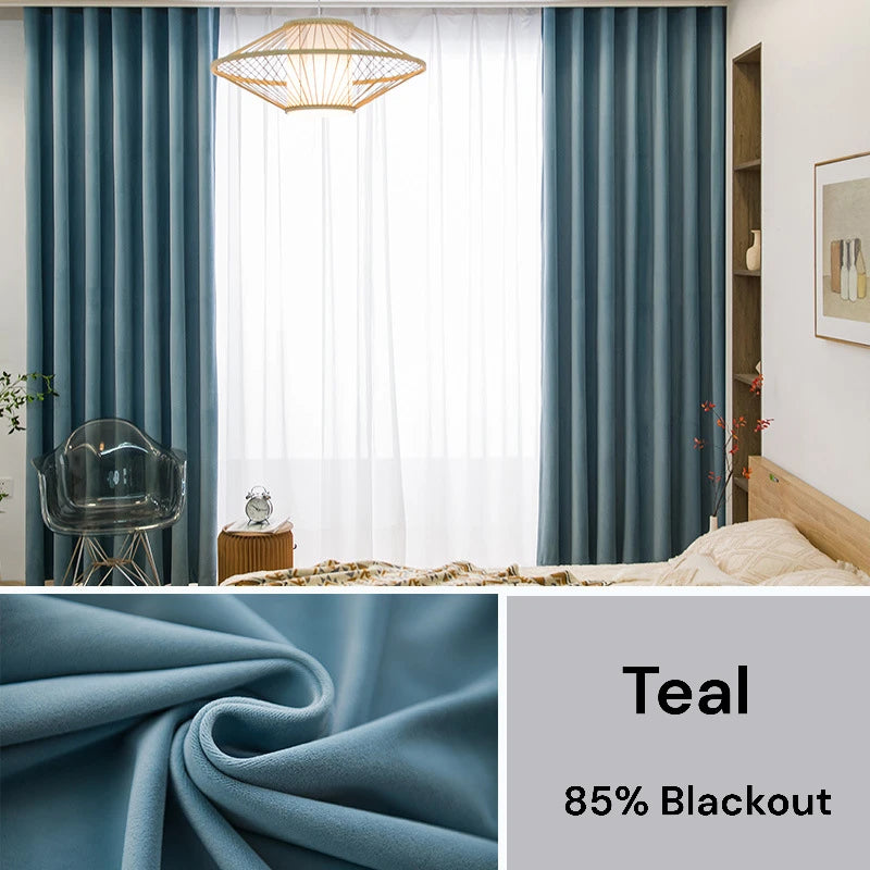 Wynter Velvet Minimalist Blackout Custom Curtains for Bedroom & Living Room - Thermal Insulated Noise Reducing Window Drapes for Home Decor