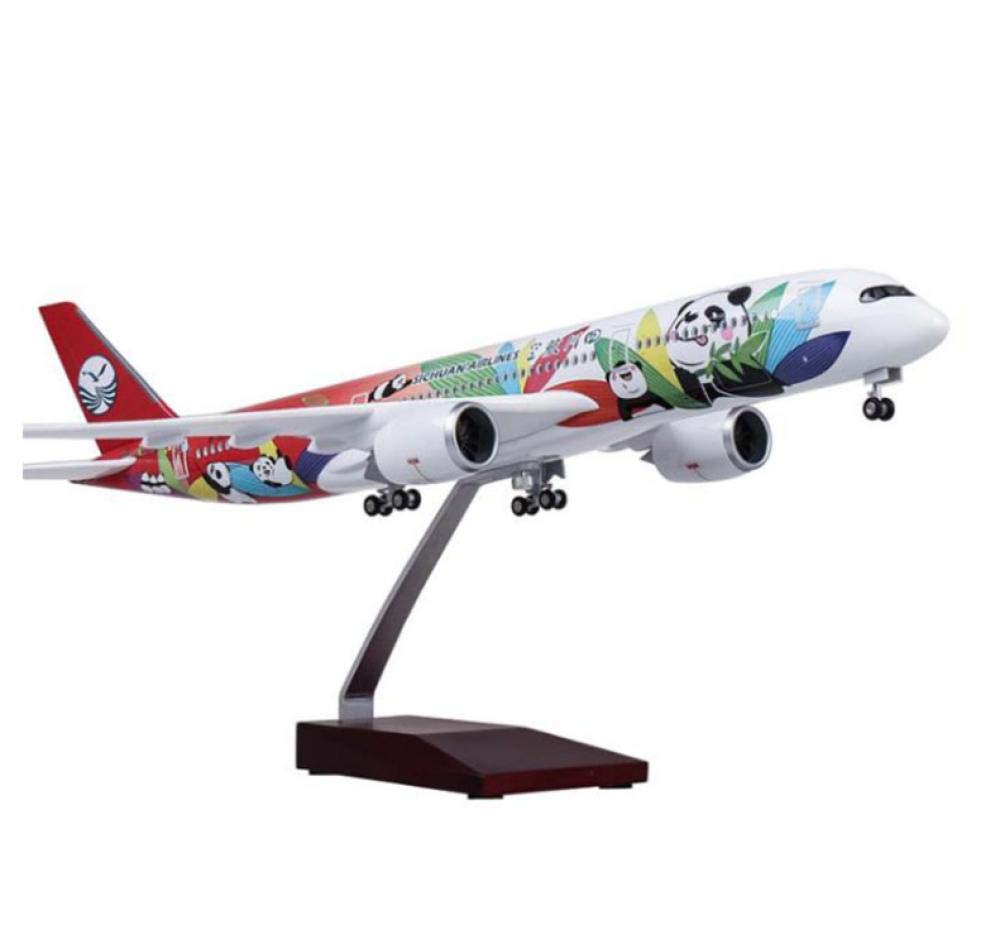 GLXLSBZ 1/142 Scale Resin Airbus A350 Aircraft Model - 47cm Collectible Diecast Airplane with Sound & Light Effects | Perfect for Aviation Enthusiasts, Home Decor, and Kids' Educational Toys