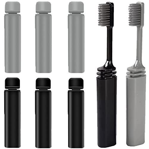 6 Pack Foldable Travel Toothbrush Set with Case - Compact Soft Bristles for Hiking, Camping, Business Trips & School - Perfect for On-the-Go Oral Care