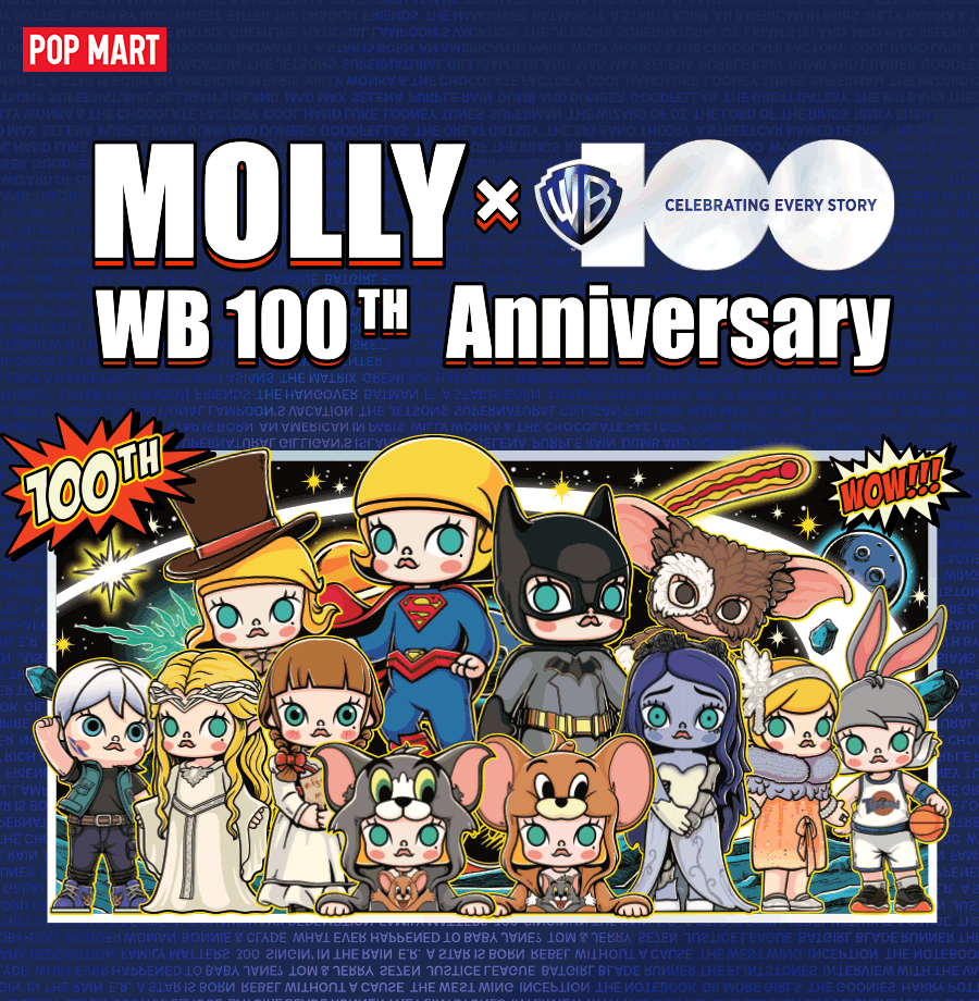 POP MART Molly x Warner Bros. 100th Anniversary Series Collectible Blind Box Figures - Perfect for Anime Fans, Gift Giving & Home Decor Display