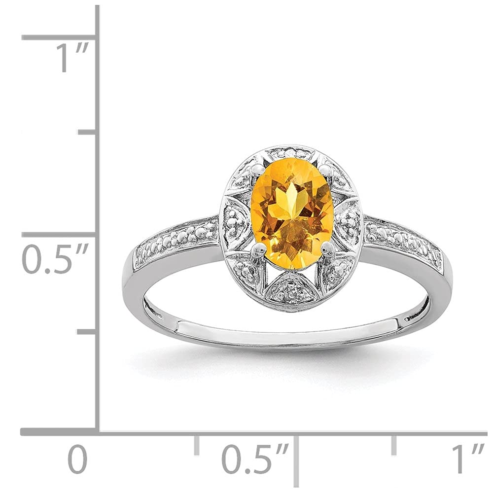 0.81ct Oval Cut Citrine & Diamond Engagement Ring for Women - Elegant Wedding Band, Promise Ring & Anniversary Jewelry Gift - Perfect for Proposals, Bridal Sets & Special Occasions