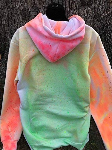 Unisex Tie Dye Hoodie - Lime Green & Neon Orange with Front Pocket | Winter Warm Pullover for Women & Teens | Perfect for Casual Wear, Gifts & Outdoor Activities