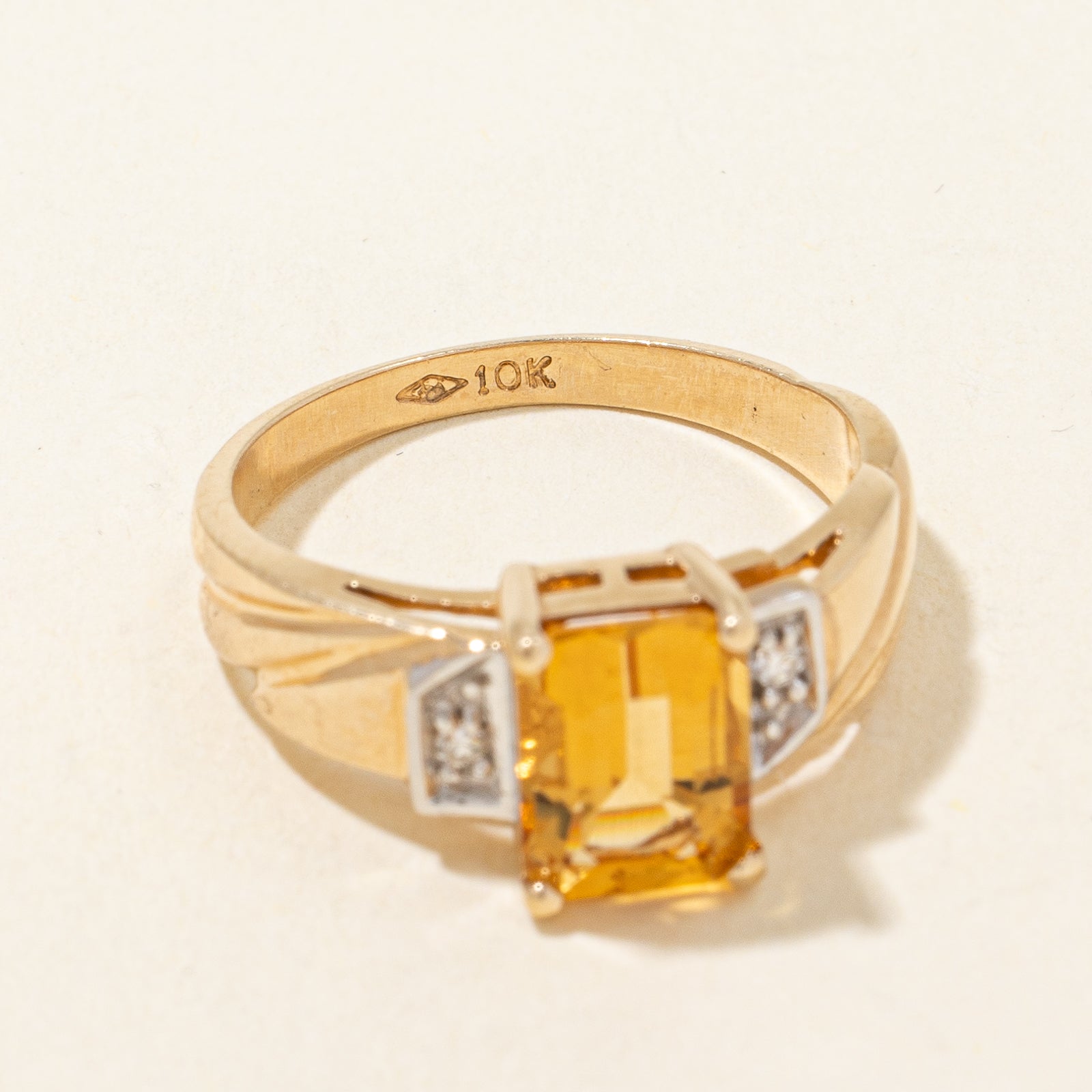 Exquisite Mandarin Citrine & Diamond Ring - 1.70ct Citrine with 0.02ctw Diamonds - Size 6 - Elegant Jewelry for Women - Perfect for Anniversary, Birthday & Special Occasion Gifts