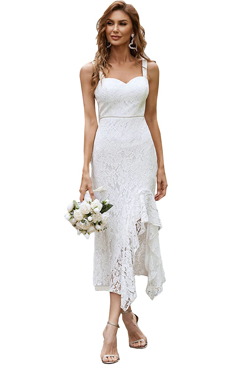 Elegant Women's Lace Evening Dress Sweetheart Neckline Wedding Party Gown - Perfect for Bridal Shower, Prom, Cocktail Party & Formal Occasions
