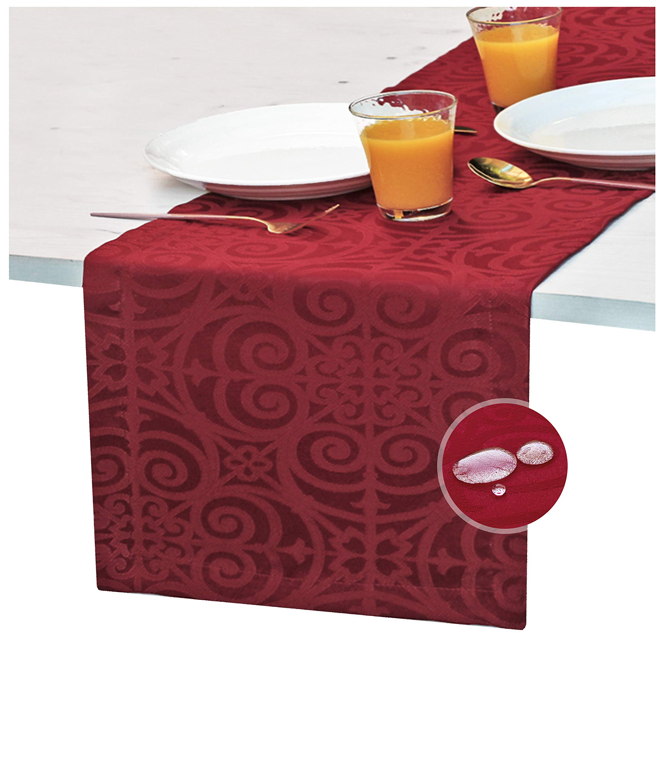 90 Inch Red Table Runner - Cranberry Dresser Scarf for Dining, Coffee & Outdoor Tables | Burgundy Table Decor for Fiesta, Dinner Parties, Weddings, Thanksgiving, Halloween & Christmas | Perfect for Holiday Decorations, Home Styling & Special Events