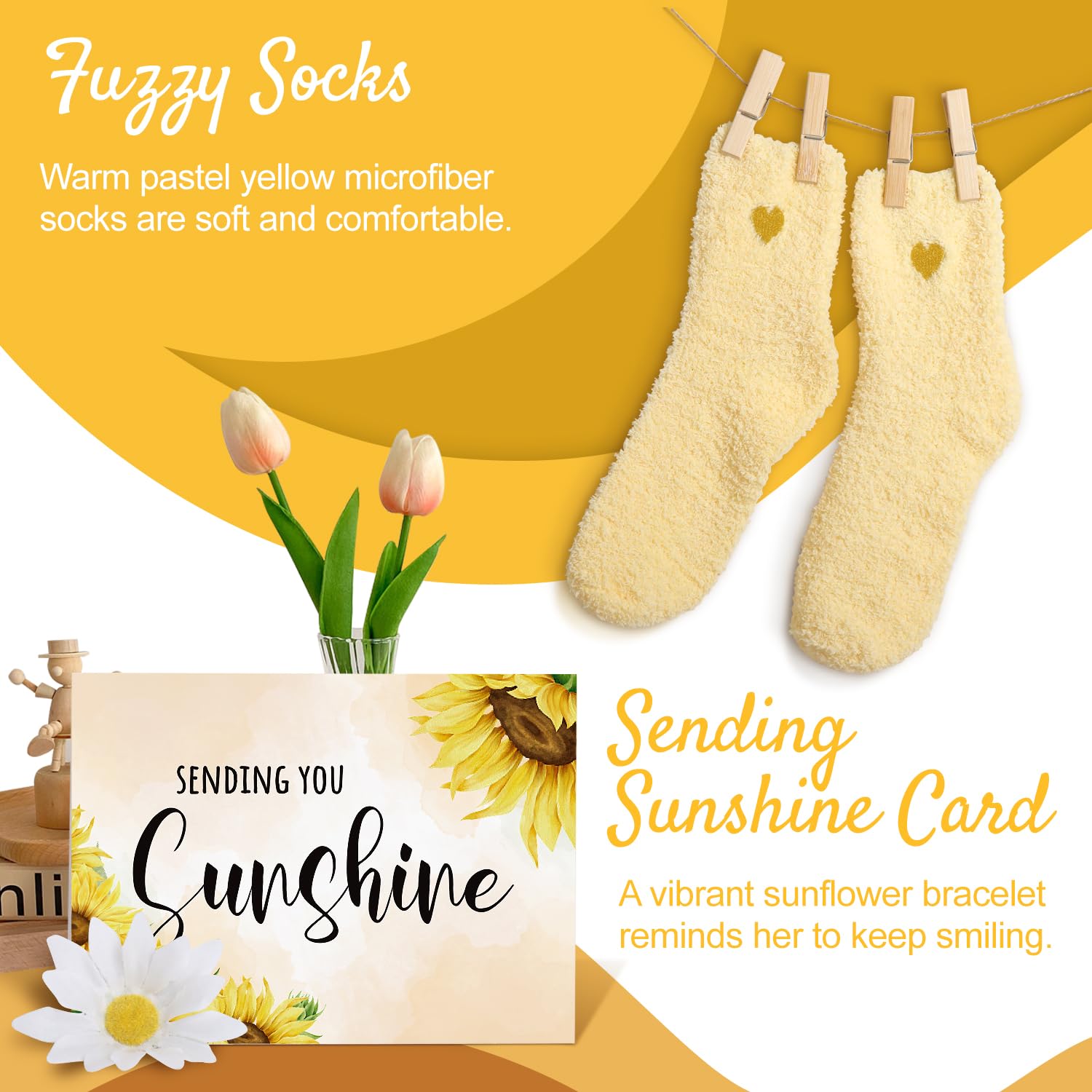 Get Well Soon Gift Basket for Women - 9-Piece Care Package with Thoughtful Gifts for Surgery Recovery, Hospital Stay & Feel Better Presents | Perfect Thinking of You Gift Box for Sick Friends, Family & Loved Ones | Ideal for Post-Op Care, Cheering Up Patients & Sending Sunshine Wishes