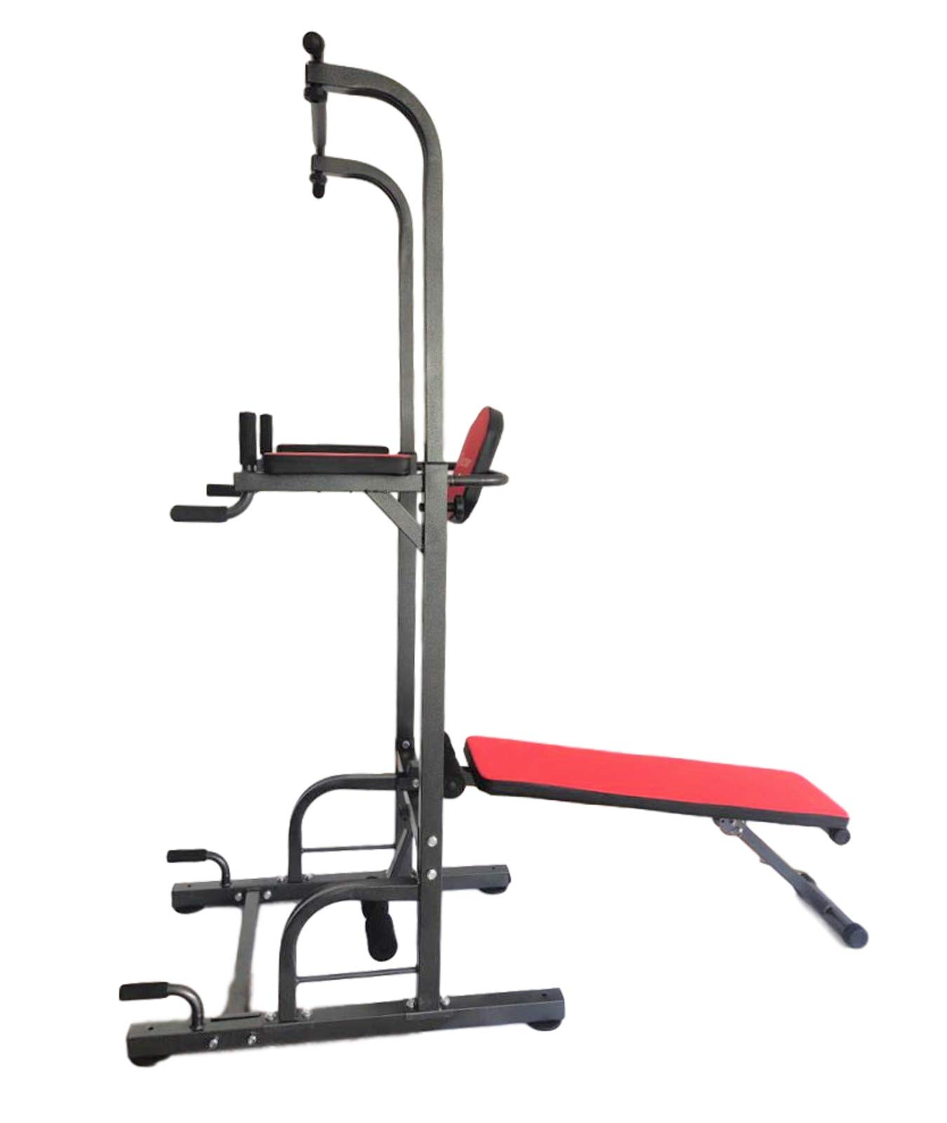 X-Factor Power Tower Multi-Function Pull Up Station with Folding Incline Bench - Heavy Duty Home Gym Equipment for Strength Training, Pull Ups, Chin Ups, Dips & Sit Ups - Perfect for Home Workouts, Garage Gyms & Small Spaces