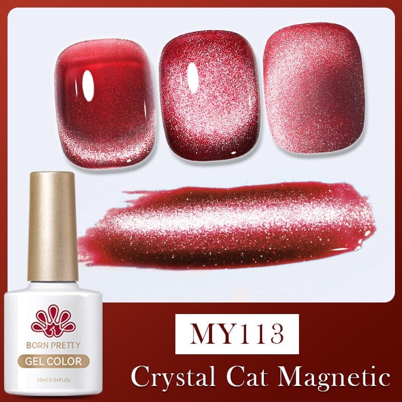 Amber Cat Magnetic Gel Nail Polish 10ml - Long Lasting UV LED Soak Off Nail Art for Salon & Home Manicure - Perfect for Parties, Weddings & Special Occasions