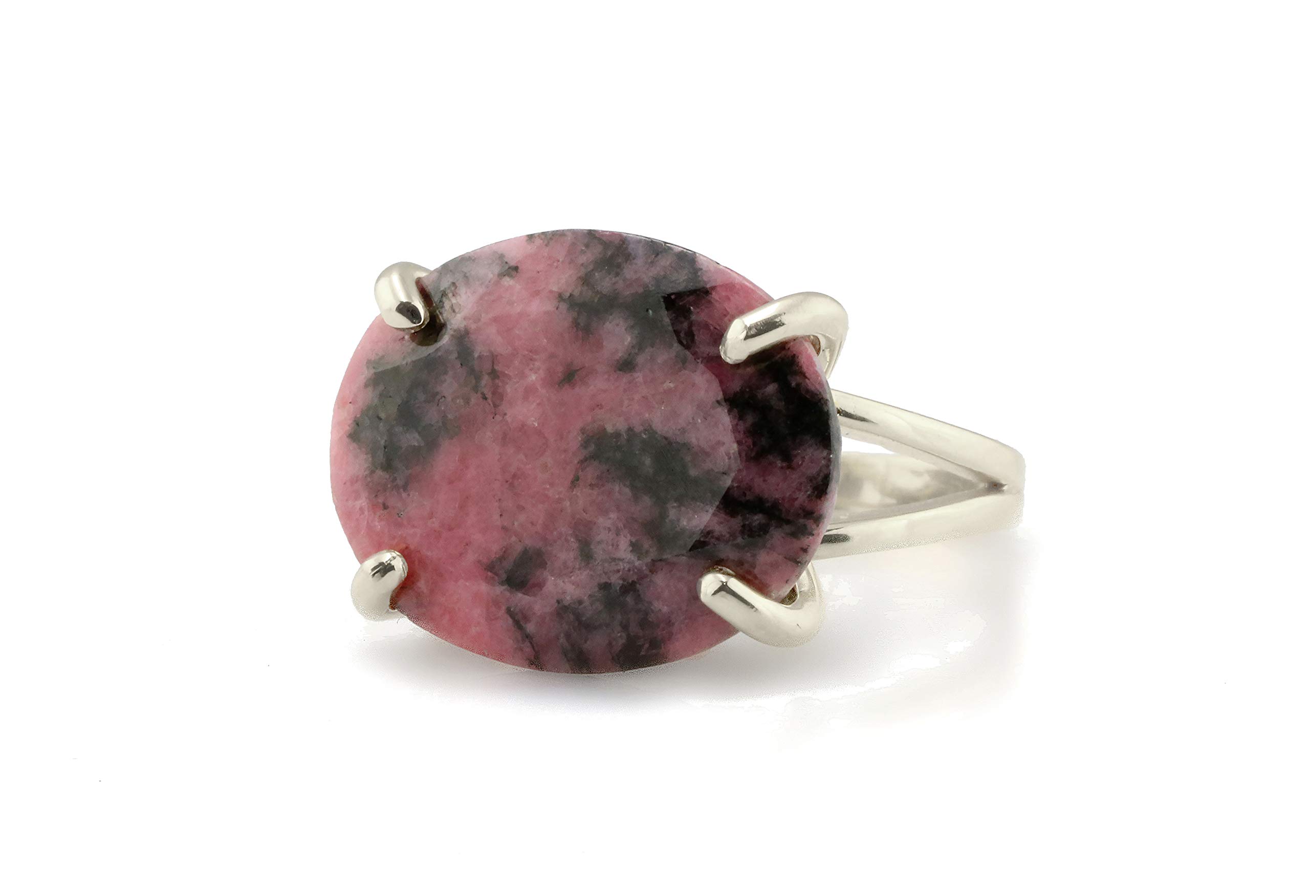 Natural Rhodonite Ring - Gold Filled Oval Gemstone Jewelry for Women - Perfect Gift & Everyday Wear