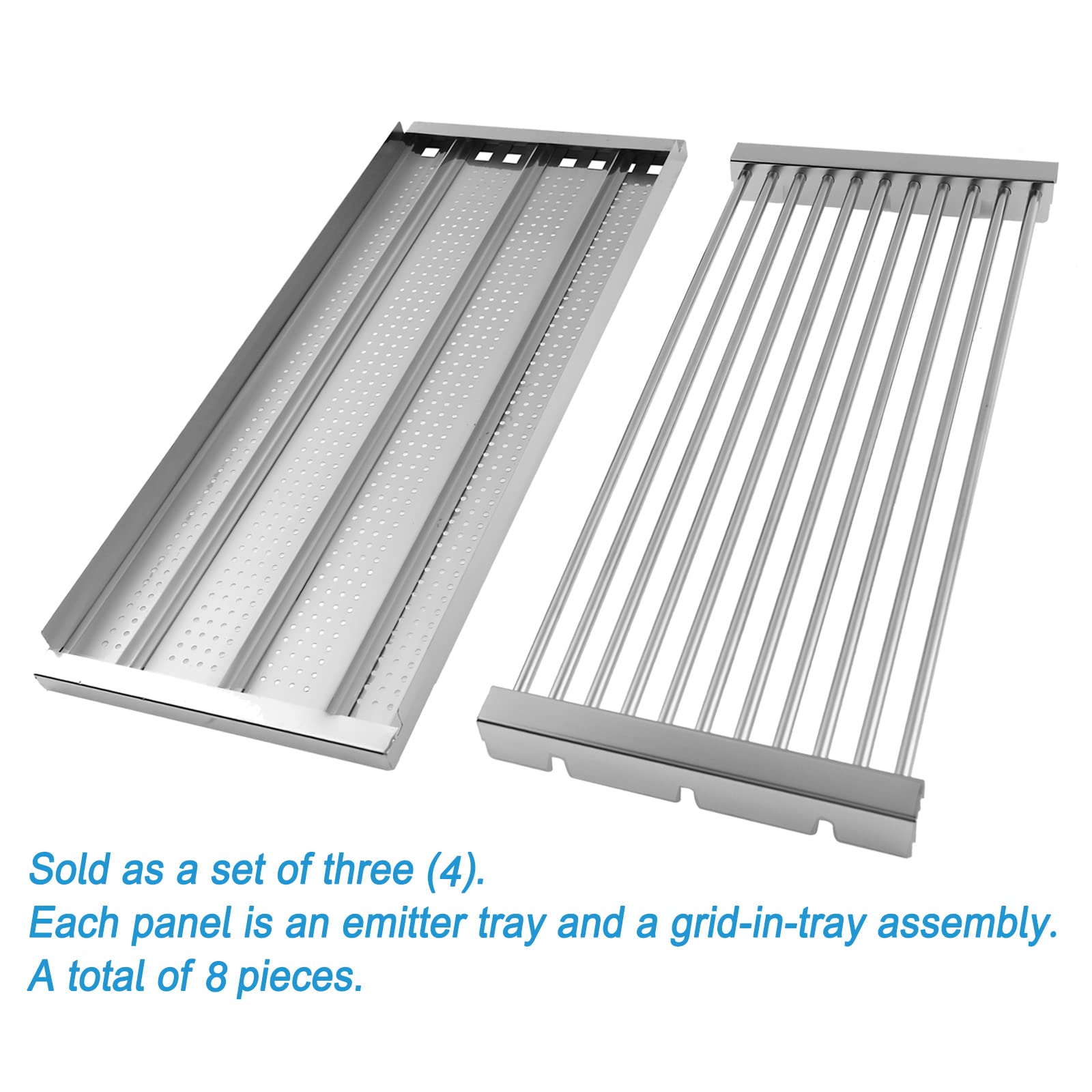 Stamped Stainless Steel Cooking Grate & Emitter Set - 18 7/16