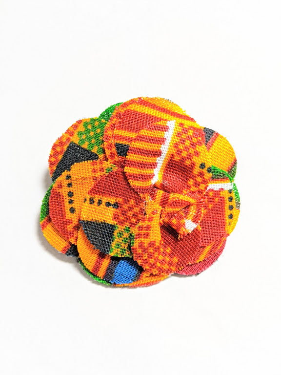 Kente African Print Lapel Pin Clip DP3227LP3 - Traditional Ghanaian Accessory for Suits, Blazers, Hats & Cultural Events