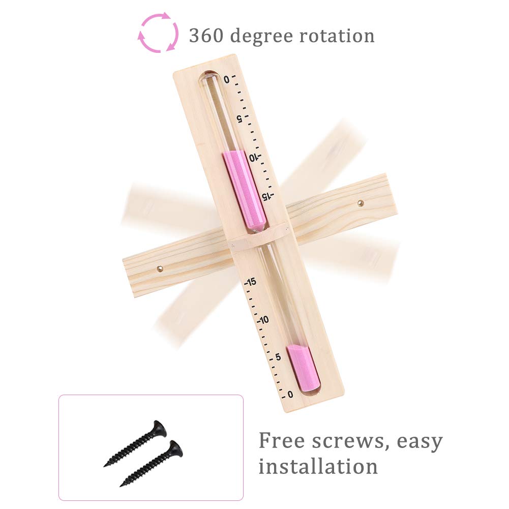 15 Minute Wooden Hourglass Sand Timer - Rotating Sand Clock for Sauna, Spa & Relaxation - Heat Resistant Sandglass - Perfect for Meditation, Yoga & Home Décor