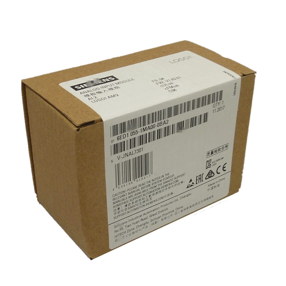 Siemens 6ED1055-1MA00-0BA2 LOGO! Analog Input Module PLC Expansion - Sealed New in Box with 1-Year Warranty - Perfect for Industrial Automation & Control Systems