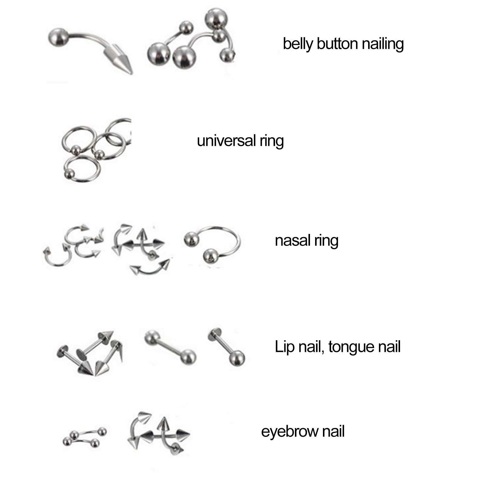85Pcs Stainless Steel Body Jewelry Piercing Kit - Nose, Lip, Tongue, Eyebrow, Tragus & Belly Rings - Hypoallergenic Body Piercing Jewelry Set for Men & Women - Perfect for Parties, Gifts & Self-Expression