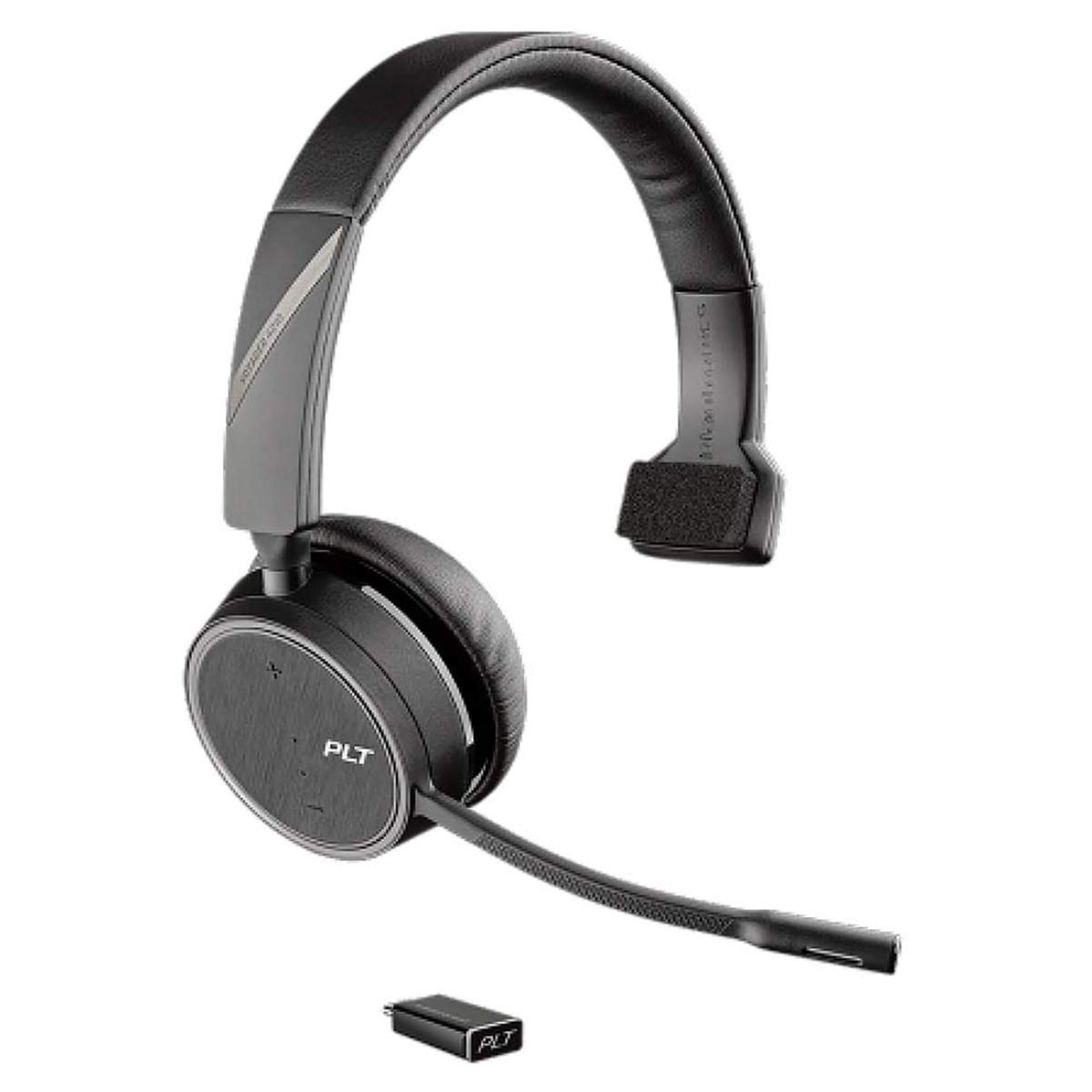 Plantronics Voyager 4210 UC USB-C Bluetooth Mono Headset - Noise Cancelling for Clear Calls - Compatible with PC, Mac, Desk Phone - Works with Teams, Zoom, Skype - Ideal for Home Office & Remote Work