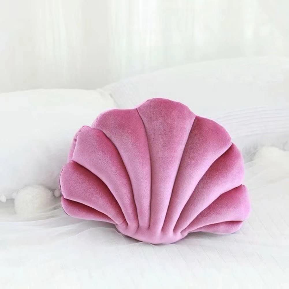 Fuchsia Seashell Throw Pillows 18x13 Inches - Ocean Themed Decorative Couch Pillows for Sofa, Chair & Bed - Perfect Coastal Home Decor Gift for Women & Girls (Pack of 1) - Great for Beach House, Living Room & Bedroom Decor