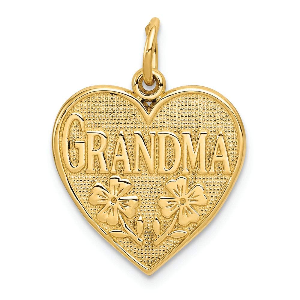 14K Yellow Gold Grandma Heart Charm - FJC Finejewelers | Elegant Memorial Jewelry for Grandmothers, Perfect for Gifts & Keepsakes