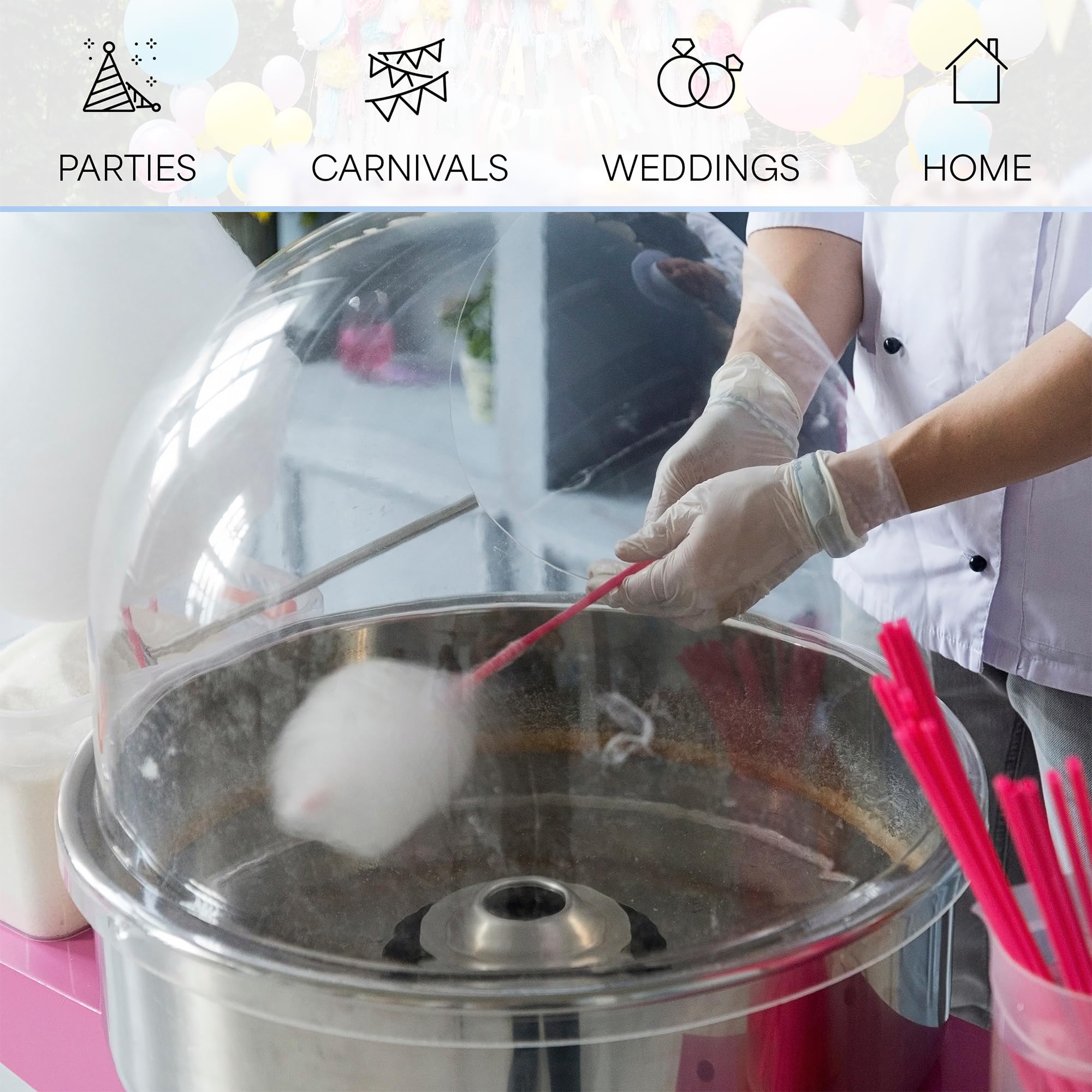 VIVO Pink 1030W Commercial Cotton Candy Machine with 20