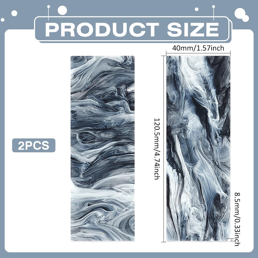 BENECREAT 2Pcs Marble Pattern Knife Handle Scales - Acrylic DIY Knife Making Material for Custom Blades (4.74x1.57x0.33 Inch) - Perfect for Knife Restoration, Woodworking & Outdoor Survival Tools