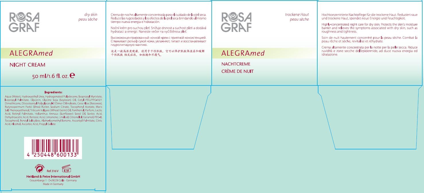 Rosa Graf ALEGRAmed NIGHT Cream - Organic Night Moisturizer for Dry & Sensitive Skin | Hydrating & Anti-Aging Face Cream | Perfect for Nighttime Skincare Routine & Revitalizing Skin While You Sleep