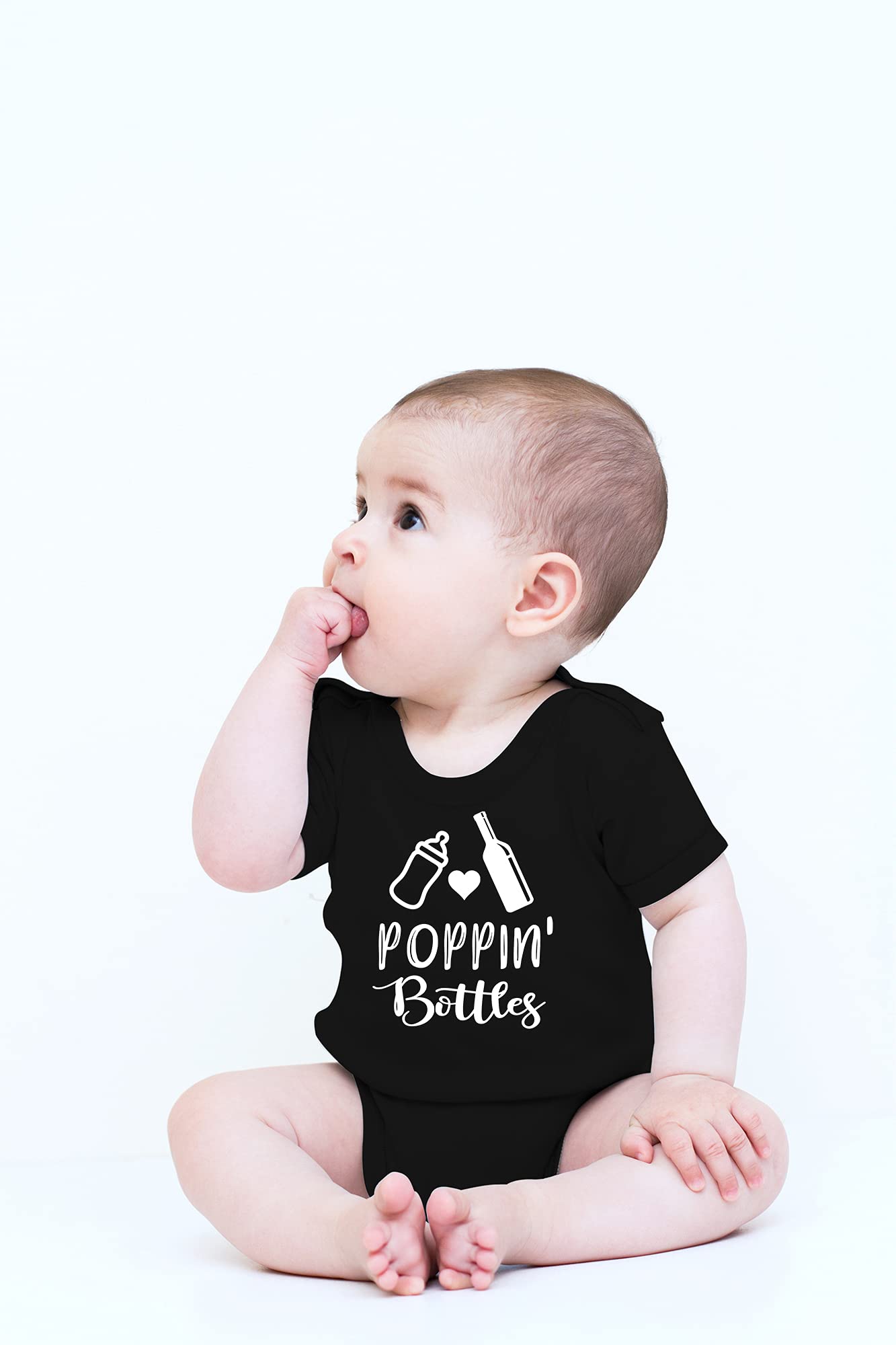 Funny Newborn Bodysuit Outfits for Boys & Girls | CBTwear Poppin' Bottles Baby Clothes | Perfect for Photo Shoots, Birth Announcements & Playtime