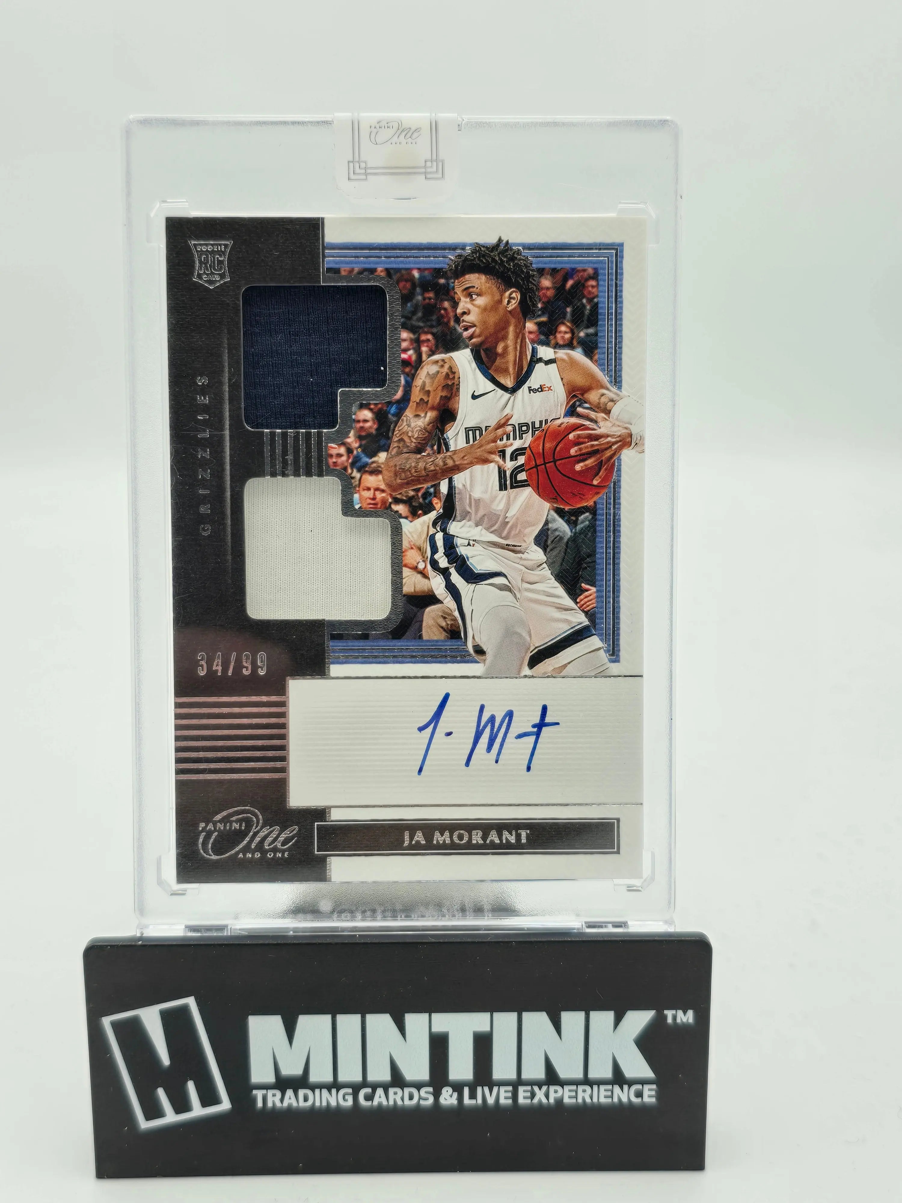 2019-20 Panini One and One Basketball Ja Morant Rookie Dual Patch Autograph Card /99 - Perfect for NBA Collectors, Sports Memorabilia & Investment