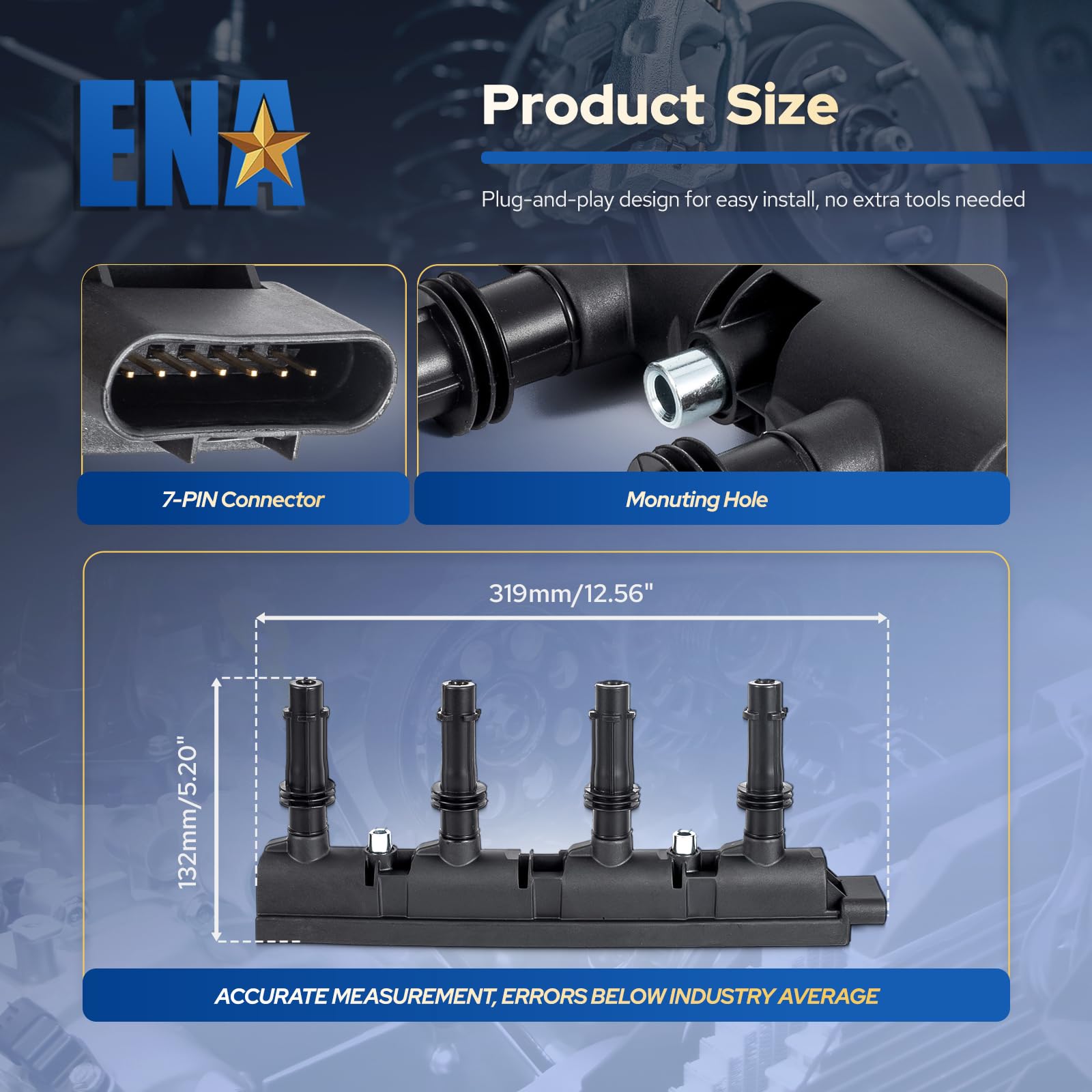 High Performance Ignition Coil Pack Replacement for Chevy Cruze 1.4L Turbo, Sonic, Trax, Volt, Cadillac ELR & Buick Encore (2011-2021) - Compatible with UF669, D521C, 55577898 - Perfect for Engine Misfire Fix & Performance Upgrade
