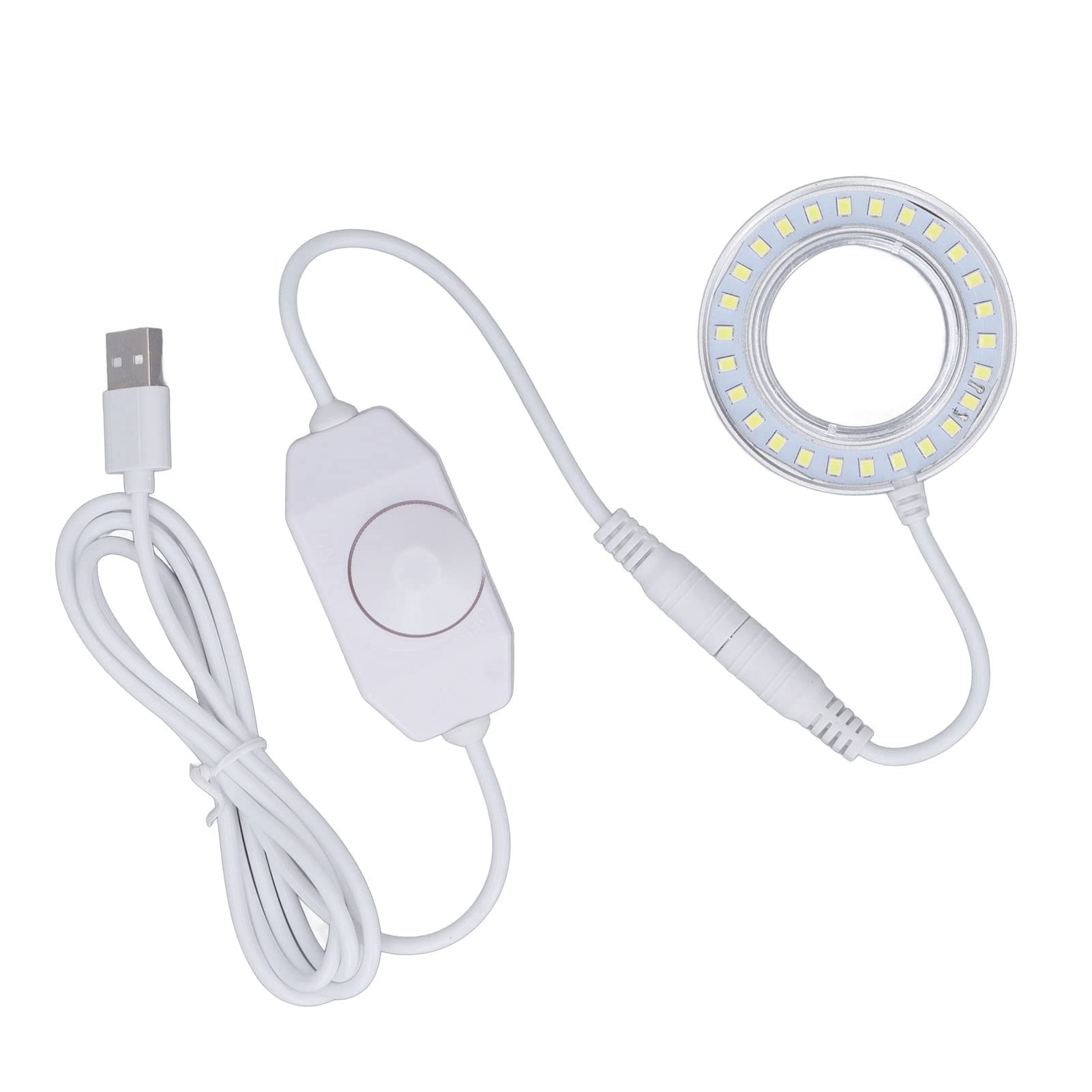 Adjustable LED Ring Light for Microscope - Spiral Buckle Design for Lab & Hobby Use