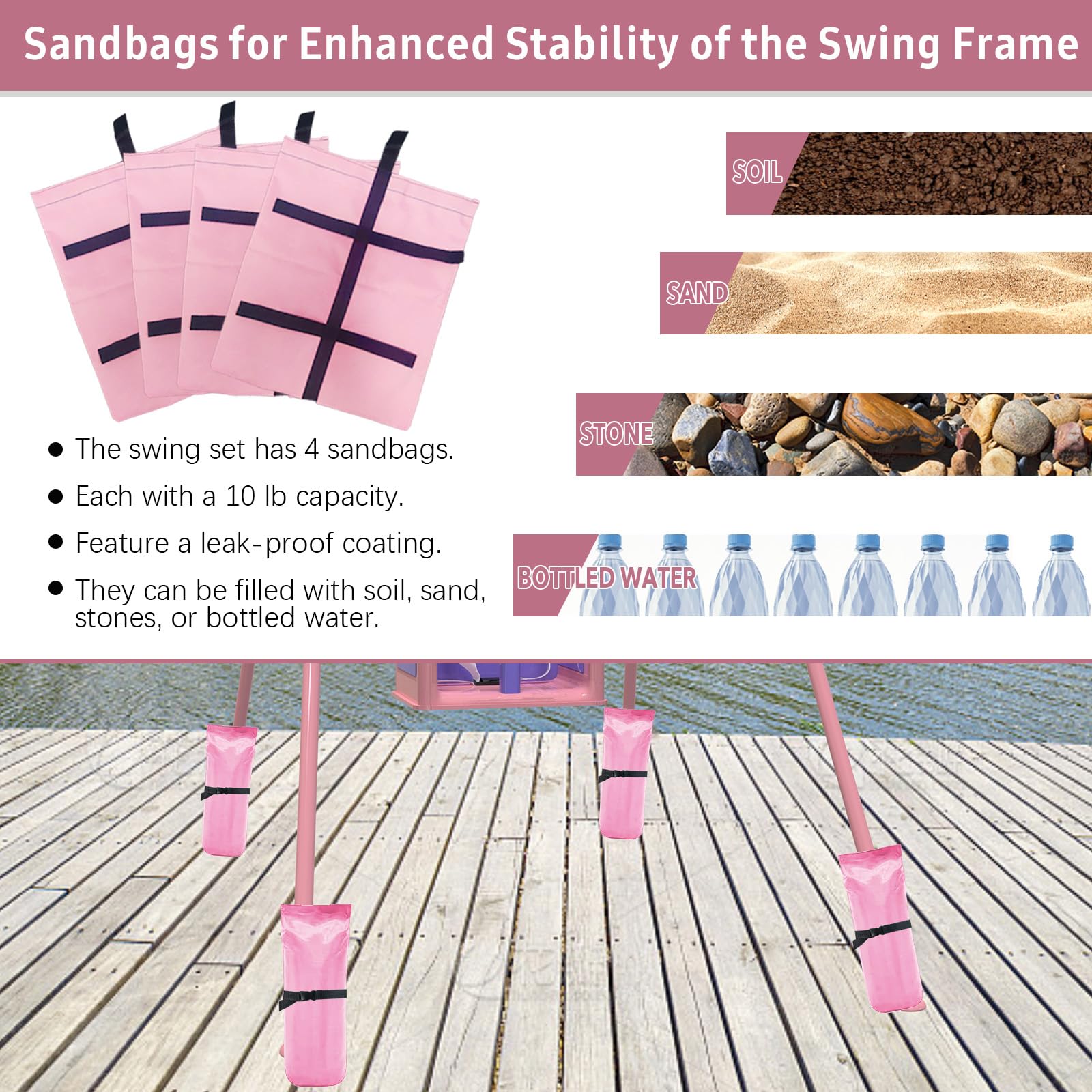 2 in 1 Toddler Swing & Baby Jumper with 4 Sandbags for Stability - Foldable Indoor/Outdoor Baby Swing for Easy Installation & Storage - Perfect for Backyards, Parks, and Nursery Rooms
