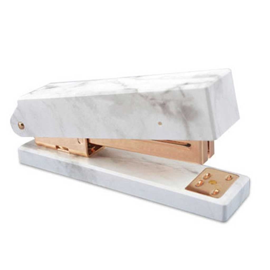 Elegant Marble Pattern Heavy Duty Spring Powered Stapler - Desktop Office Stapler for Home, School & Bookbinding Supplies (Color B) | Perfect for Paperwork, Crafting & Document Organization