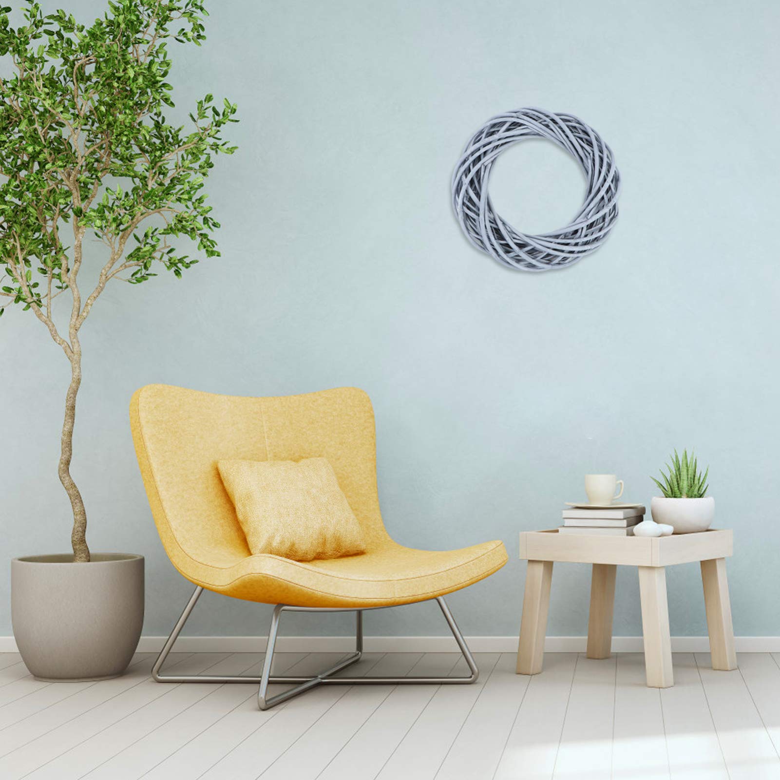 ABOOFAN Natural Willow Wreath - Handmade Rattan Garland for DIY Crafts, Home Decor, Front Door, Wall & Window Decoration | Perfect for Weddings, Parties & Seasonal Displays