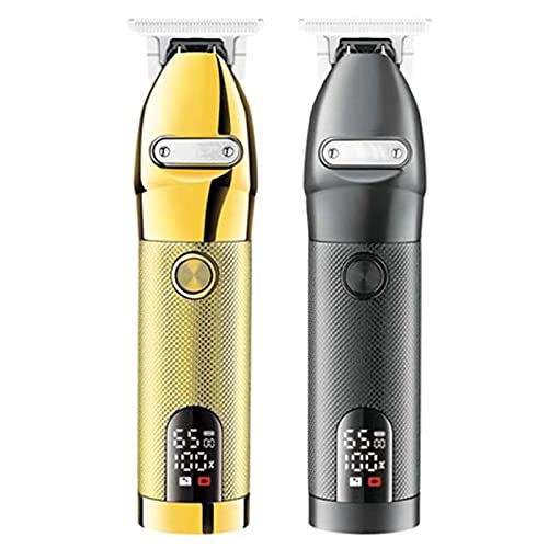 Professional USB Rechargeable Hair Clipper Trimmer for Men - 1500mAh Battery Gold Beard & Hair Cutting Machine - Perfect for Home Barbering, Grooming & Styling