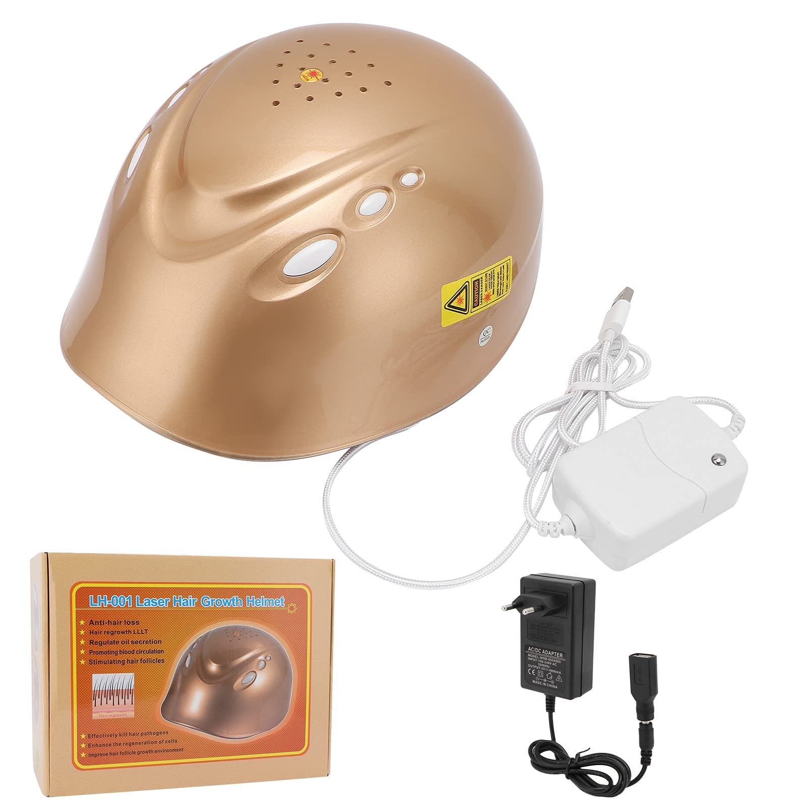 Professional Laser Cap for Hair Growth & Regrowth - FDA Cleared Light Therapy Cap for Hair Loss Treatment - Effective Hair Growth System for Men & Women with Thinning Hair (Golden) - Perfect for Home Use & Salon Treatments