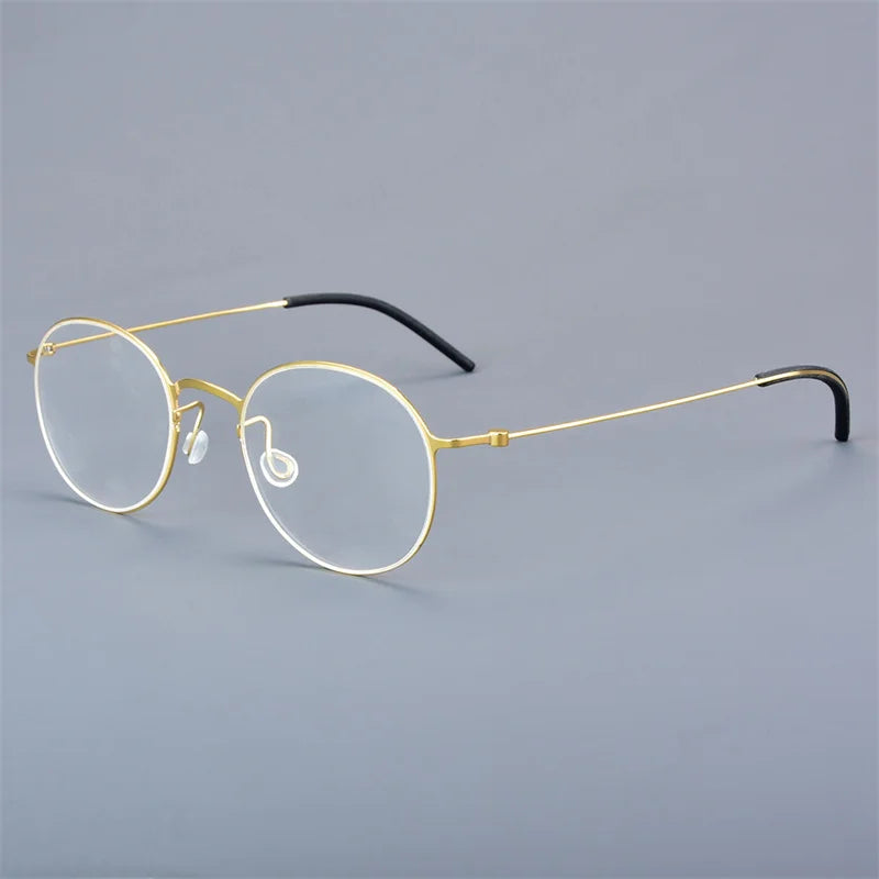 Aimee Women's Full Rim Round Screwless Titanium Eyeglasses - Lightweight & Durable Glasses for Work, Reading & Fashion
