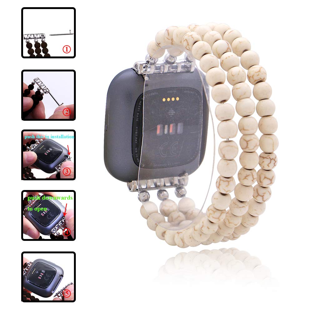 C&L Accessories Fashion Wristband for Fitbit Versa 2/Versa/Versa Lite - Soft Silicone Replacement Band with Quick Release - Perfect for Workouts, Running & Daily Wear