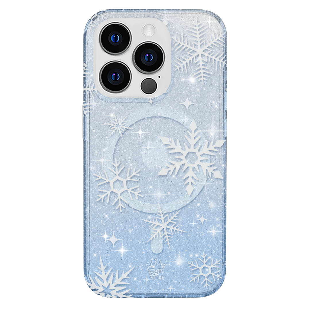 Snow Angel Glitter iPhone Case - Sparkly Protective Phone Cover for iPhone 13/14/15 - Perfect for Winter Holidays, Christmas Gifts & Festive Occasions
