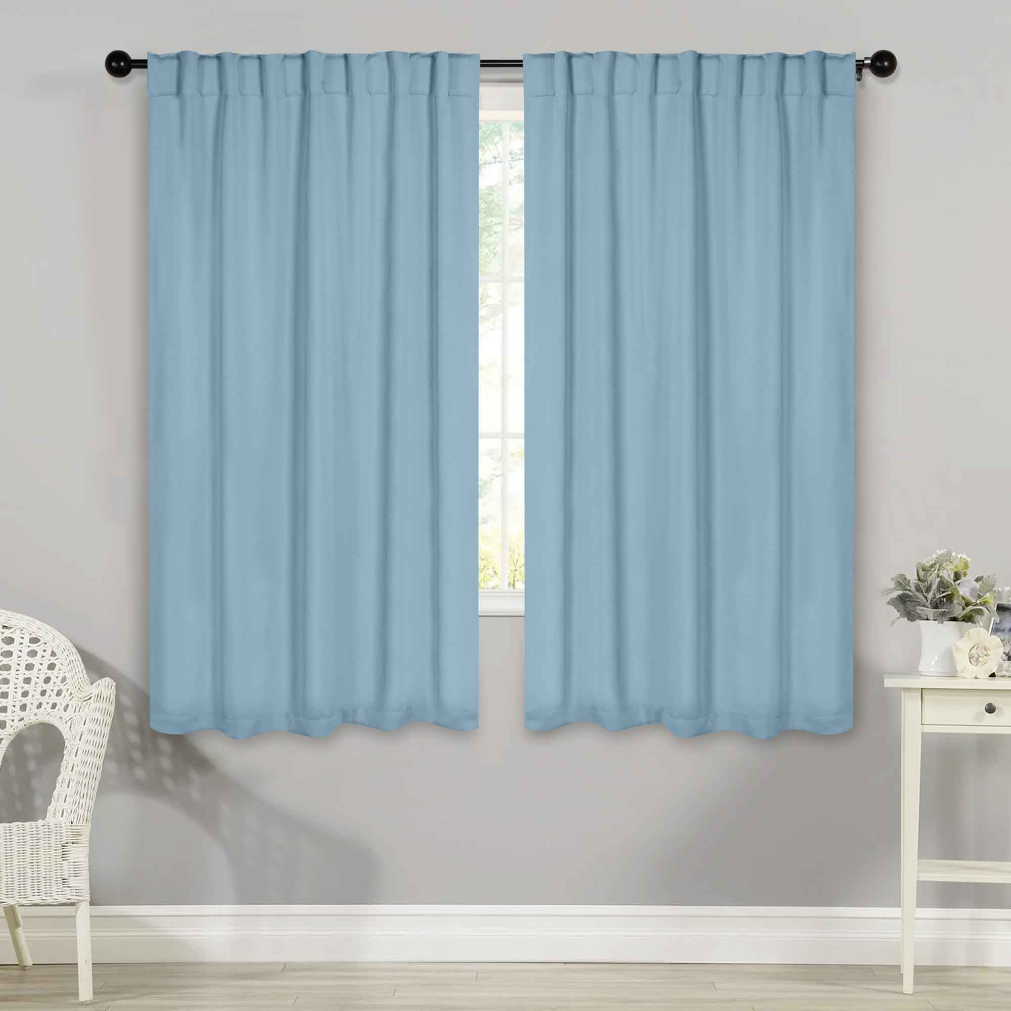 Premium Blackout Curtains for Bedroom - Thermal Insulated Room Darkening Drapes with Back Tabs (Set of 2 Panels) - Perfect for Home Theater, Nursery & Shift Workers