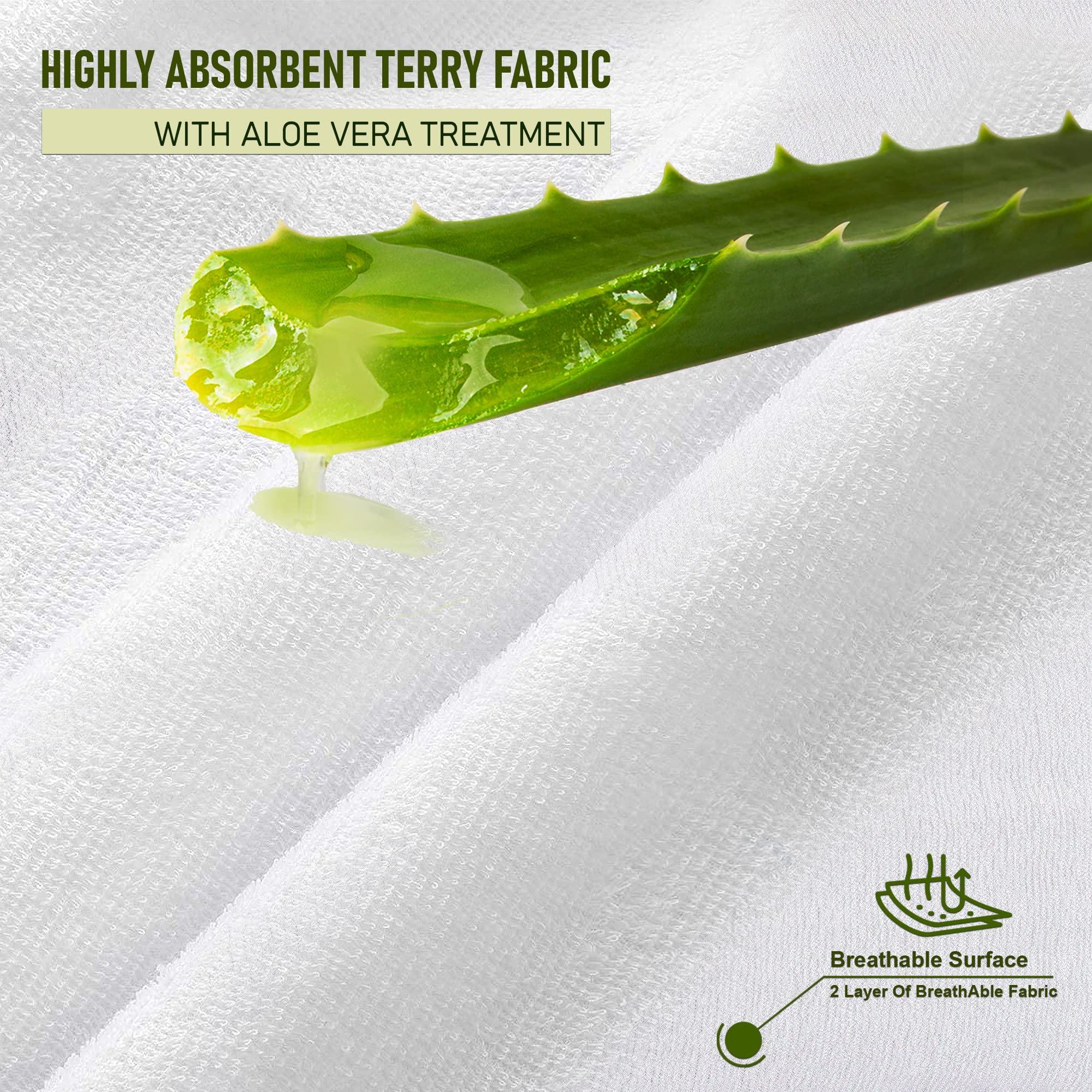 Premium Waterproof Mattress Protector - 100% Cotton Terry Towel with Aloe Vera Treatment | Hypoallergenic & Breathable | Extra Deep Pocket (Double 137x190cm) | Ideal for Allergy Sufferers, Kids' Beds & Guest Rooms