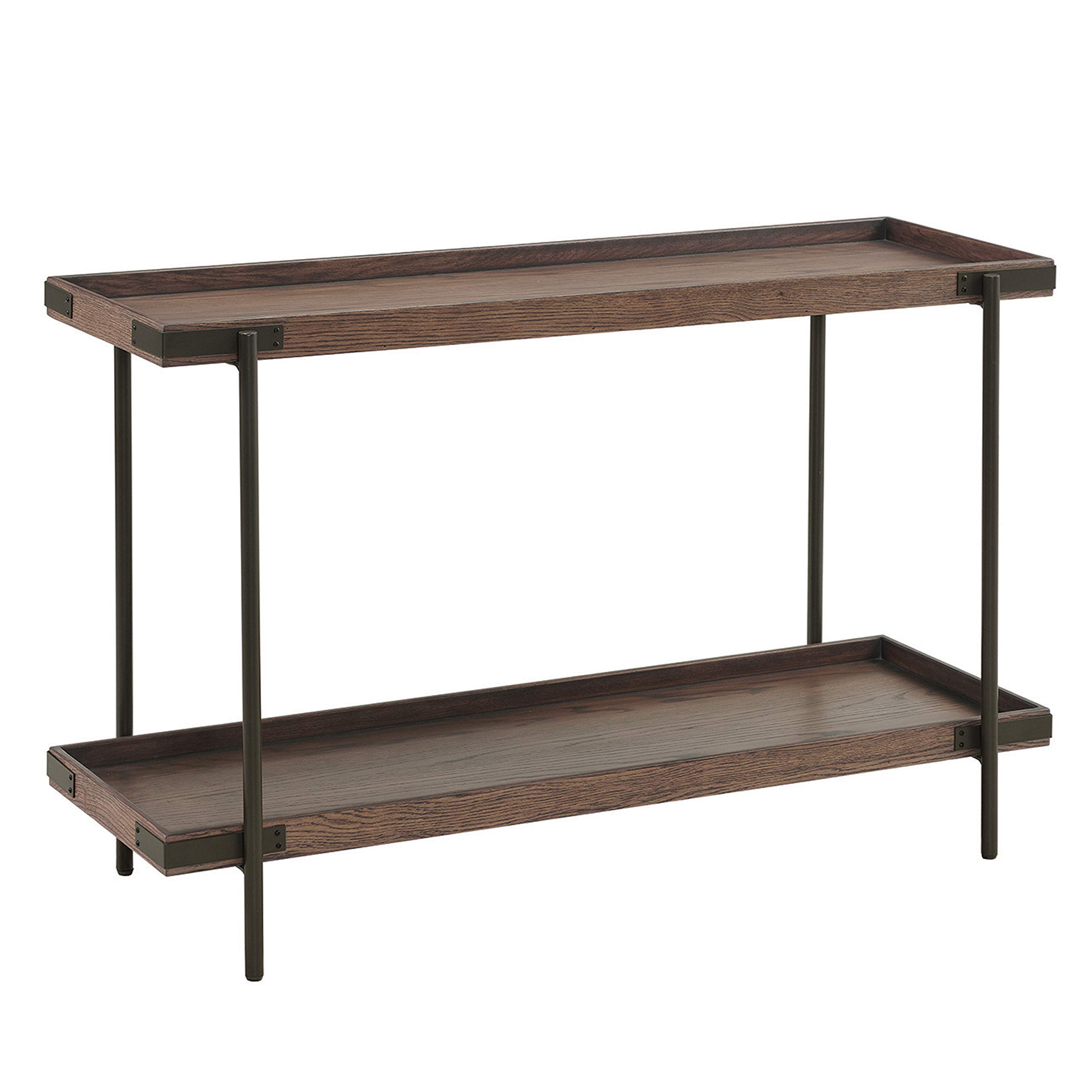 Kyra 4-Piece Oak & Metal Living Room Set with Coffee Table - Perfect for Small Spaces