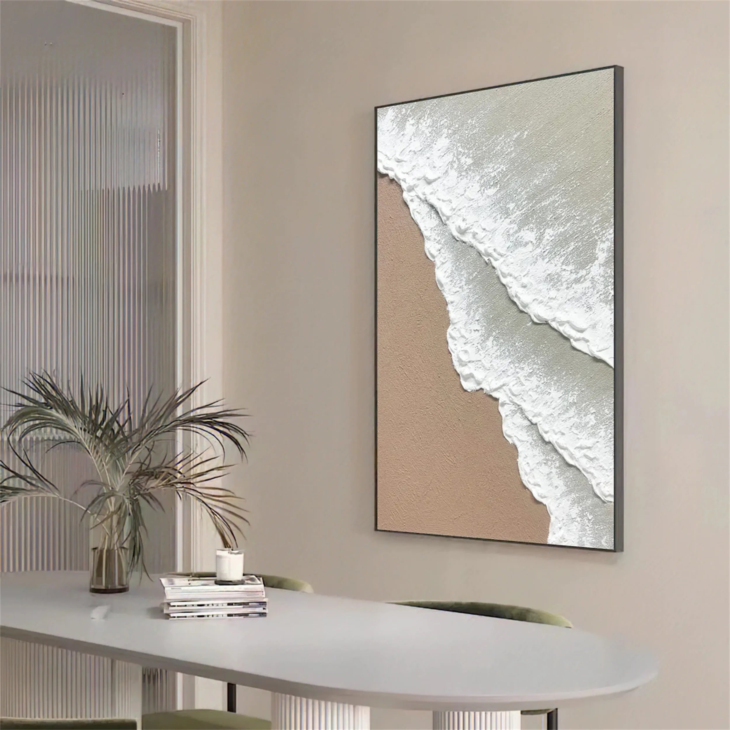 Minimalist Textured Plaster Art Painting - Modern Abstract Wall Decor for Living Room, Bedroom & Office | #MM186