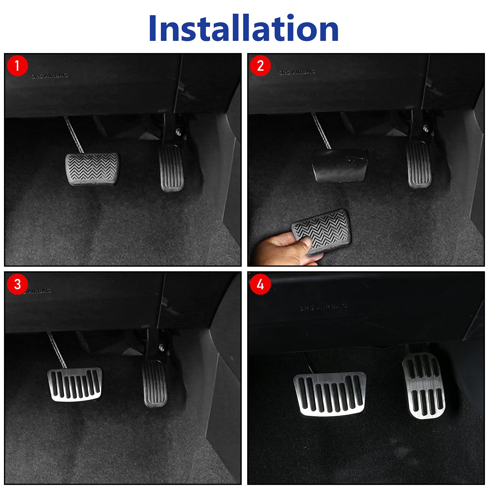 TTCR-II Car Pedal Covers for Toyota Corolla 2020-2025 & Corolla Cross 2022-2025 - Automatic Transmission Brake & Gas Pedal Set (2Pcs) - Anti-Slip Grip for Safe Driving & Custom Interior Upgrade