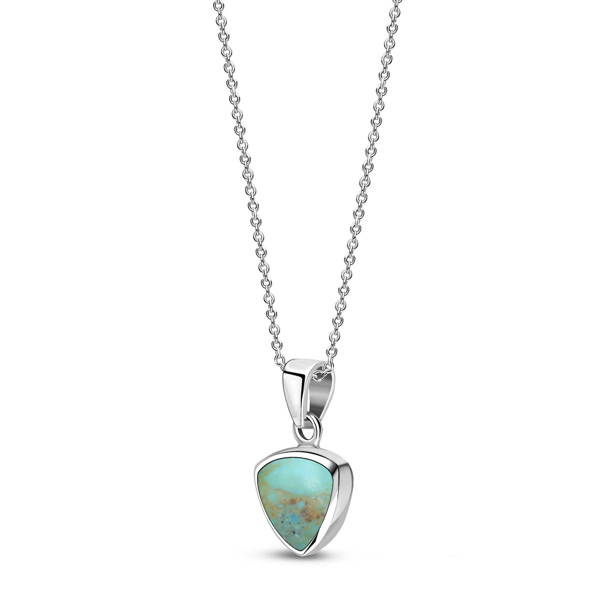 Sterling Silver Turquoise Shield Pendant Necklace for Women - Handmade Southwest Jewelry for Everyday Wear & Spiritual Protection